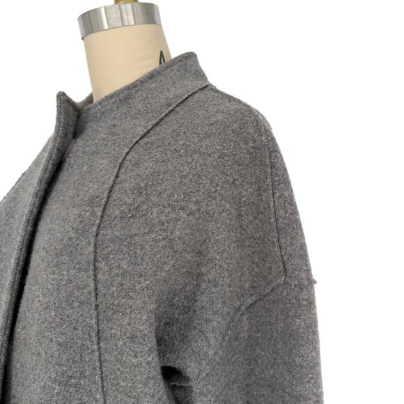 Eileen Fisher Boiled Wool High Collar Coat Womens Small - Picture 6 of 13